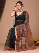 Cotton Black  Digital Printed Saree